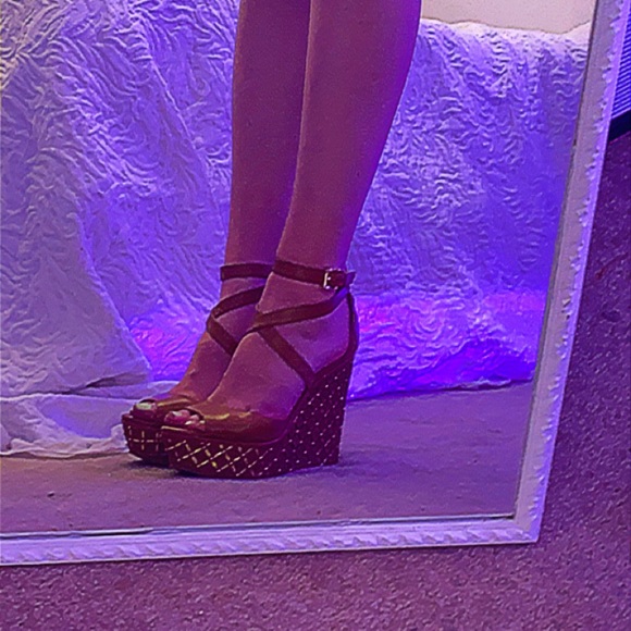 Michael Kors Brown Leather Wedges - Picture 3 of 3